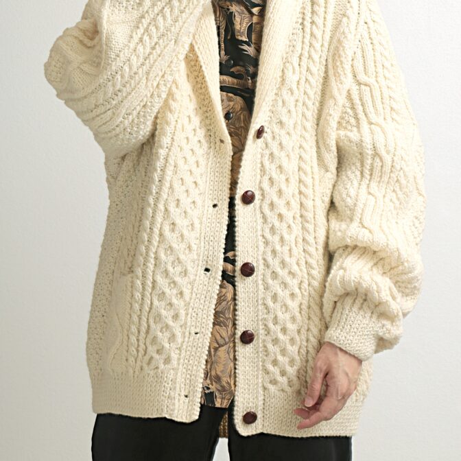 アランニット カーディガン ビッグサイズ