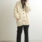 アランニット カーディガン ビッグサイズ