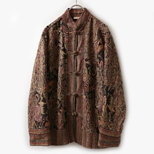 90s white stag(ホワイトスタッグ) オリエンタル調 チャイナ ジャケット ”yellow × orange” 古着 used レディース