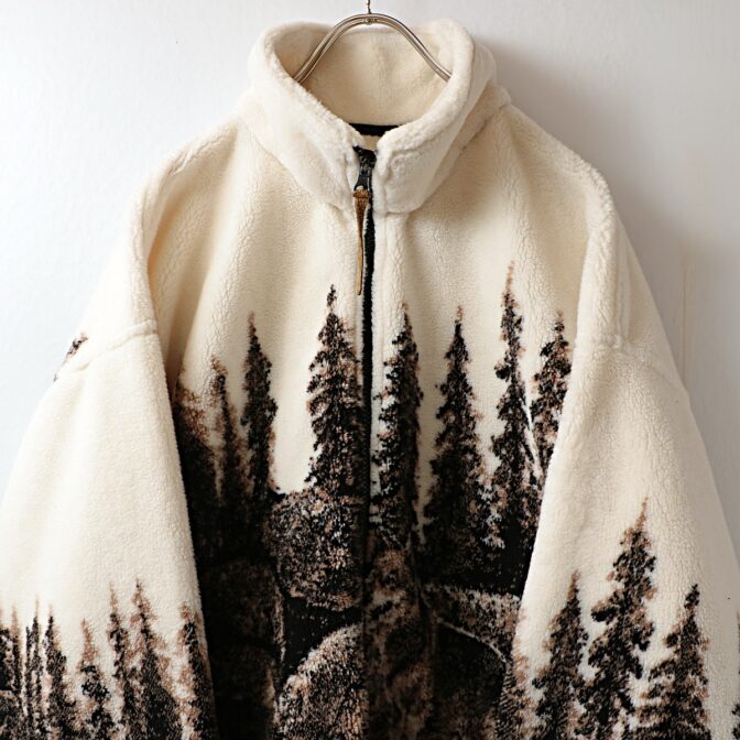 90s アニマル柄 フリースジャケット