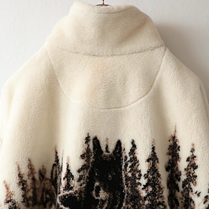 90s アニマル柄 フリースジャケット