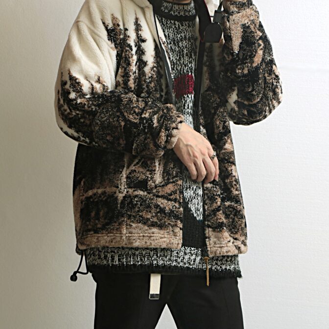 90s アニマル柄 フリースジャケット