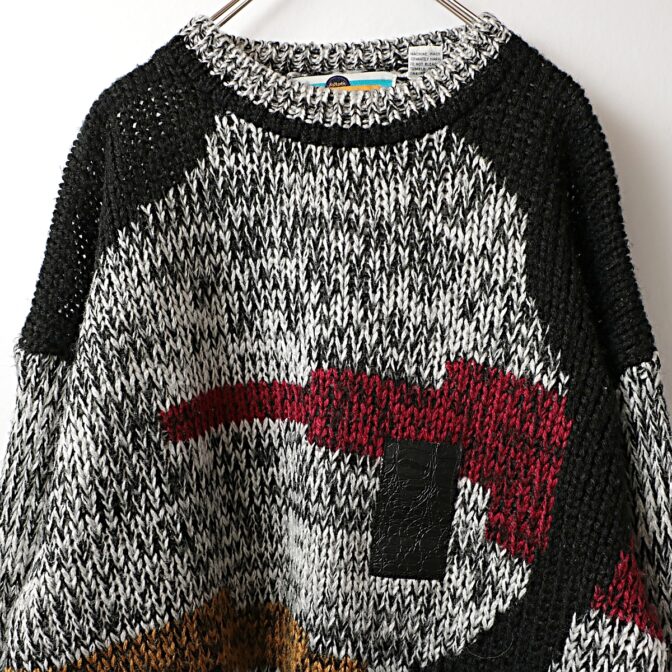 柄 アクリル ニット セーター 古着