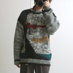 柄 アクリル ニット セーター 古着