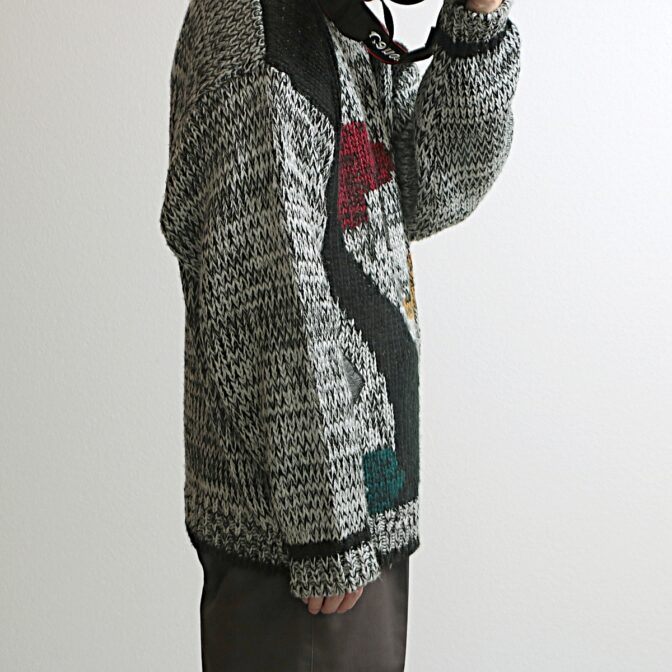 柄 アクリル ニット セーター 古着