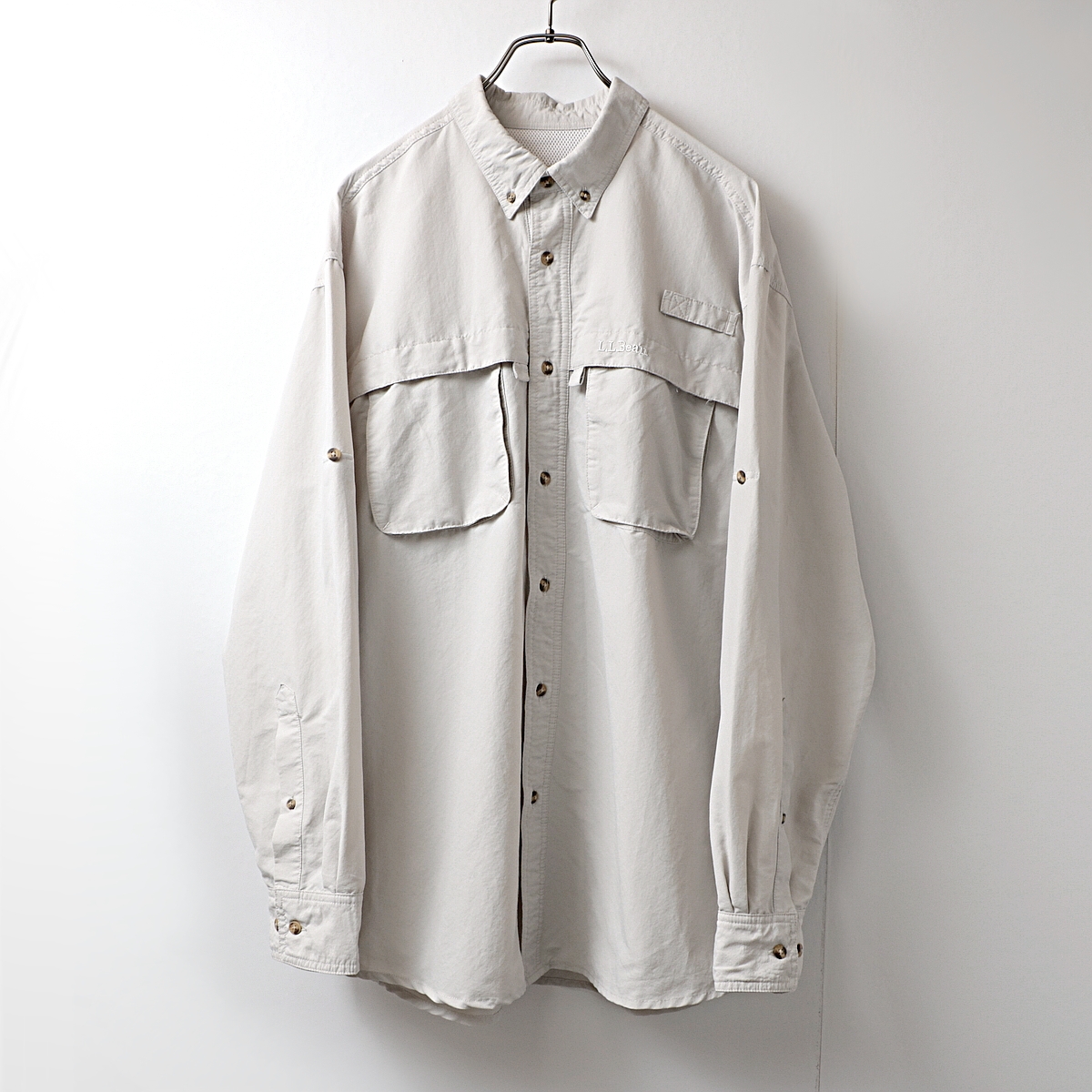 L.L.Bean outdoor gimmick L-Sleeve shirt used – khaki select ...