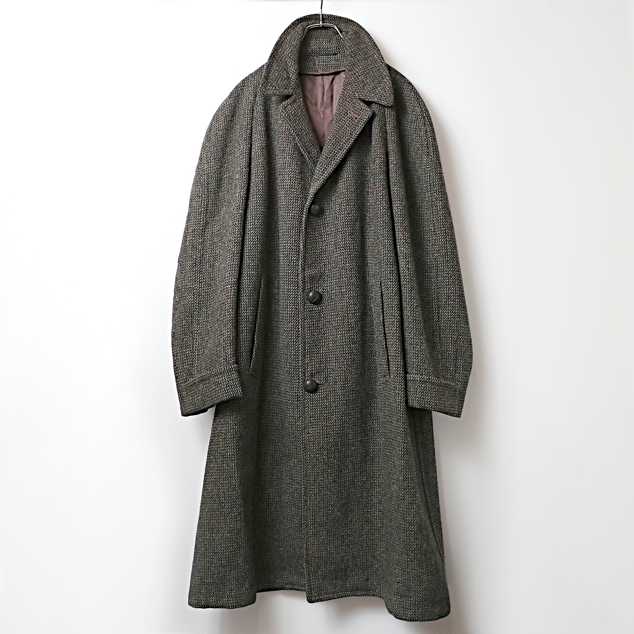 70s Harris tweed ハリスツイード ウール ロング コート 古着 used – khaki select clothing｜古着 通販