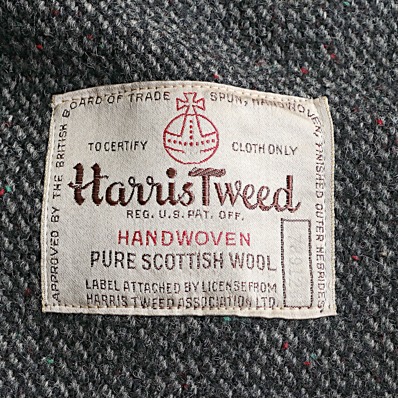 70s Harris tweed ハリスツイード ウール ロング コート 古着 used