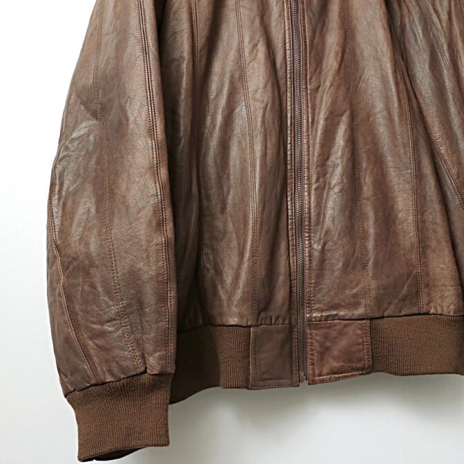 ユーロ レザー ボンバージャケット 古着