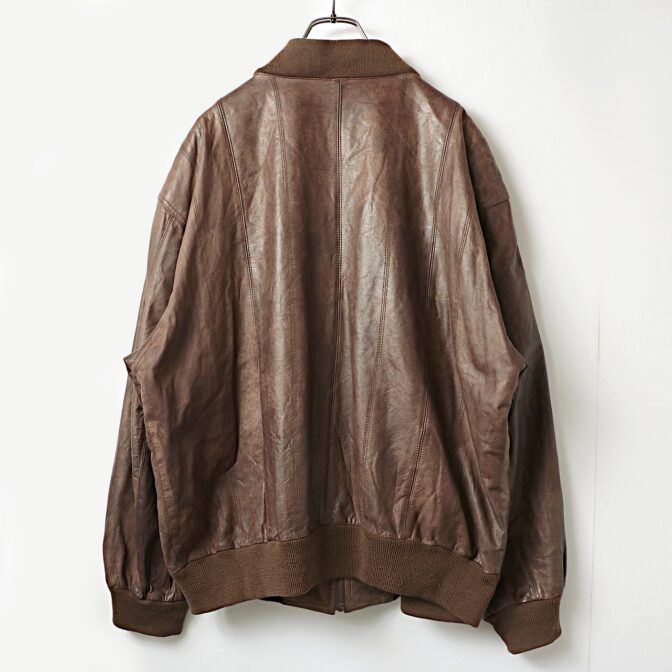 ユーロ レザー ボンバージャケット 古着