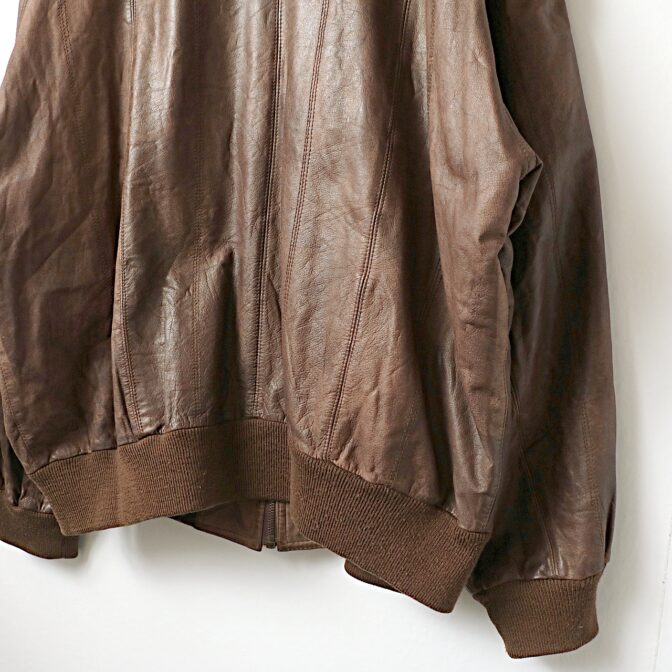 ユーロ レザー ボンバージャケット 古着