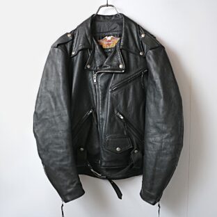90s Harley-Davidson ハーレーダビッドソン レザー ダブル ライダースジャケット 古着 used