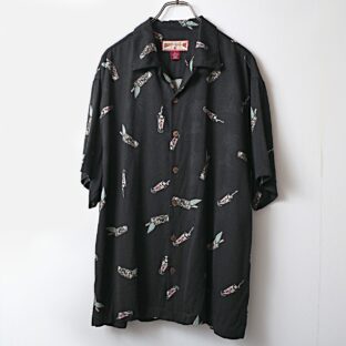 Caribbean Joe レーヨン リゾート カクテル柄 半袖 シャツ 古着 used