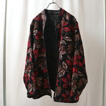 フローラル ジャガード織 リバーシブル ジャケット 古着 used