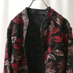 ジャガード ジャケット 羽織 総柄 フローラル